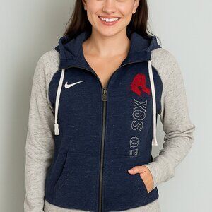 Nike Women's Navy and Light Gray Jacket Size Medium